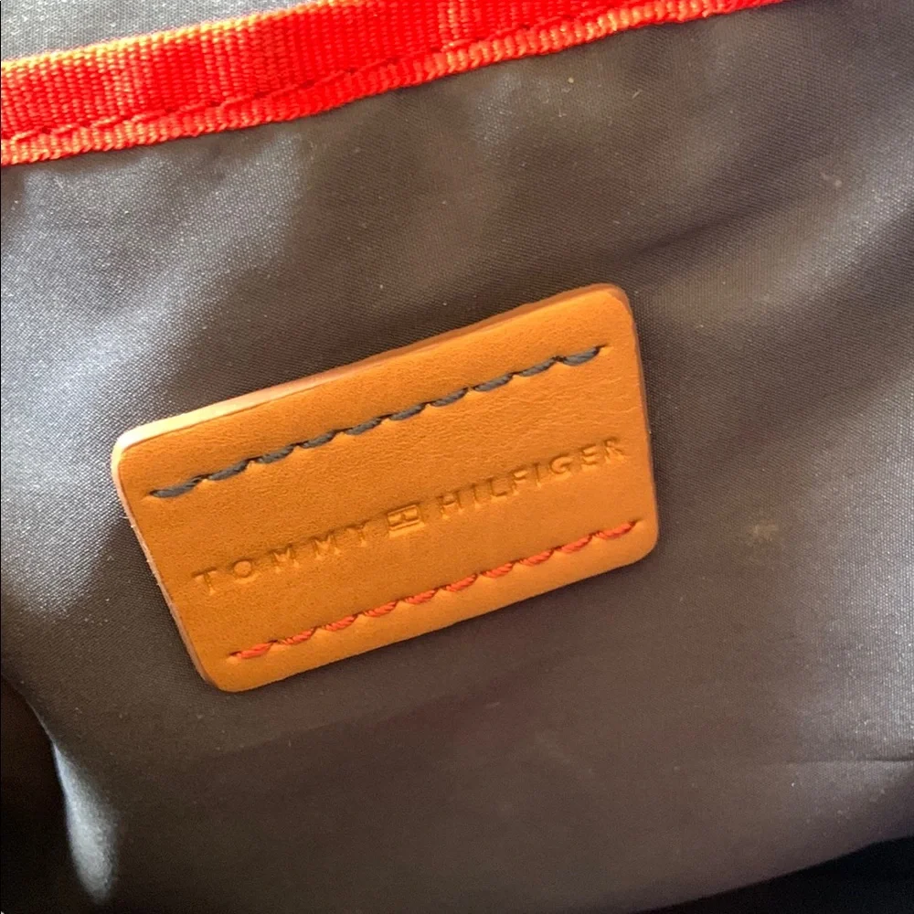 Tommy Hilfiger Navy Canvas Messenger Crossbody Laptop Travel Bag Unisex